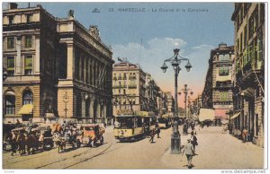 MARSEILLE, Bouches-du-Rhone, France; La bourse et la Canebiere, Street Cars, ...