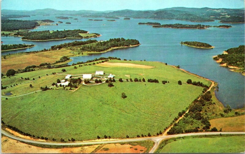 1960s Cherokee Lake Tennessee Aerial View Holston River Postcard GF