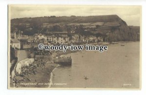 tq1442 - Early View of the Busy Promenade and Beach of Sidmouth - postcard 