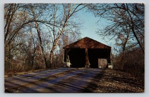 Covered Bridge Brown County State Park NASHVILLE Indiana Vintage Postcard A76