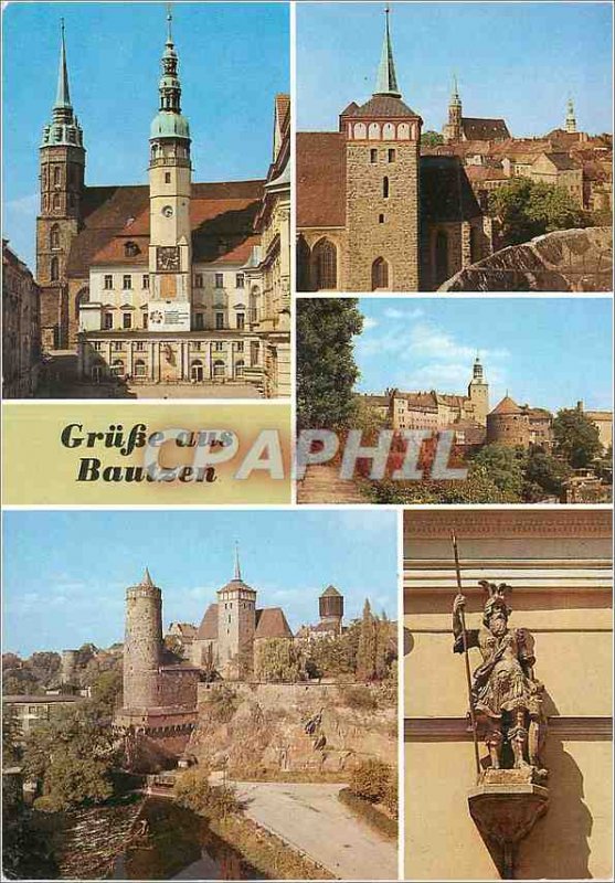 Postcard Modern Grusse aus Bautzen Rathaus und Petridom