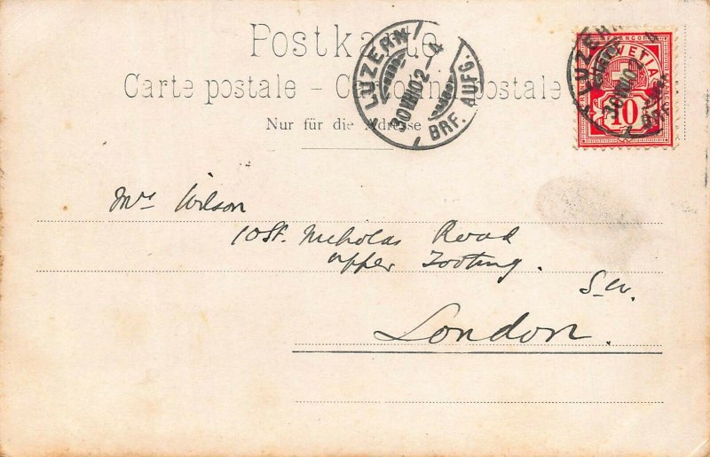 LUZERN & PILATUS SWITZERLAND~1902 POSTCARD