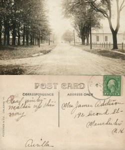 DERBY VT STREET SCENE ANTIQUE REAL PHOTO POSTCARD RPPC