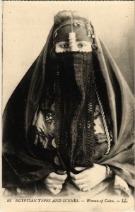 PC CPA EGYPT, TYPES AND SCENES, WOMAN OF CAIRO, VINTAGE POSTCARD (b9136)