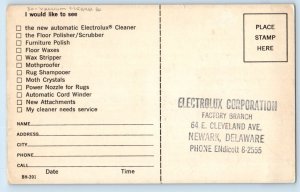 Electrolux Automatic Vacuum Cleaner Newark Delaware DE Advertising Postcard