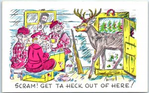 Postcard - Scram! Get Ta Heck Out Of Here! - Comic Art Print