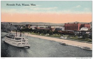 WINONA, Minnesota, 1900-1910s; Riverside Park, Ferry