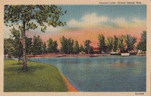 Postcard Crystal Lake Grand Island Nebraska NE