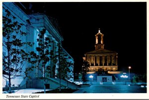 Tennessee Nashville State Capitol Building At Night