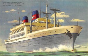 SS President Cleveland American President Line Writing on back, missing stamp 