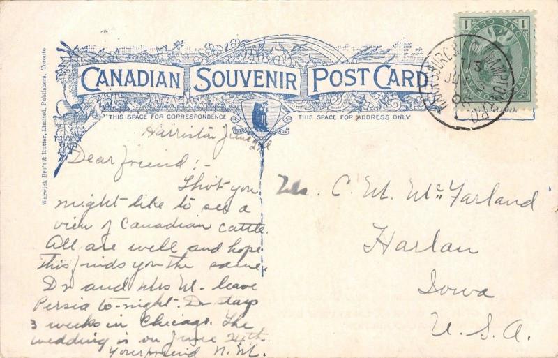 TORONTO~CANADIAN NATIONAL EXHIBITION~CATTLE PRIZE WINNERS~REVIEW DAY~POSTCARD 