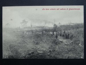 Vesuvius Eruzione del Vesuvio LEAKING LAVA AT BOSCOTRECASE 1906 RARE PC