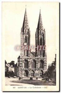 Old Postcard Saint Lo La Cathedrale