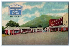 c1940's Auditorium Hotel Court & Restaurant Asheville North Carolina NC Postcard