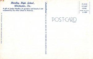 VINTAGE POSTCARD HENDLEY HIGH SCHOOL WINCHESTER VIRGINIA SMALL MARKS ON REAR