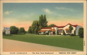 Trenton New Jersey NJ Club Condado Colorful Linen Vintage Postcard