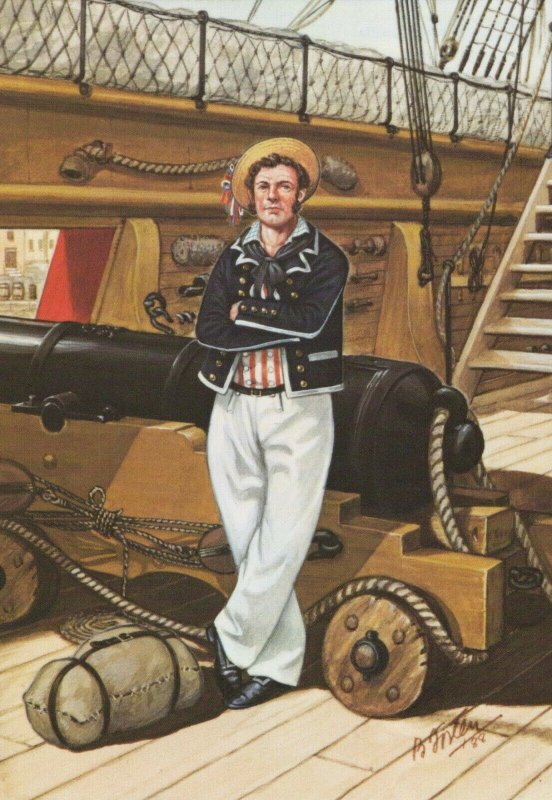 Military Postcard - Uniforms of The Royal Navy - HMS Victory Gunner   RR8199