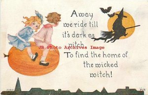 Halloween, FA Owen No 206B, Children Flying Pumpkin Looking for Wicked Witch