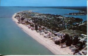 Fort Myers Beach Florida FL - Aerial View San Carlos Island - 1954 Postcard- 555