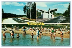 Manitoba Canada Postcard Birds Hill Park Bathing Scene c1950's Multiview