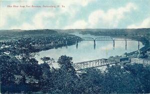 Blue Tint Ohio River Fort Boreman C1910 Tom Jones Parkersburg West Virginia 2394