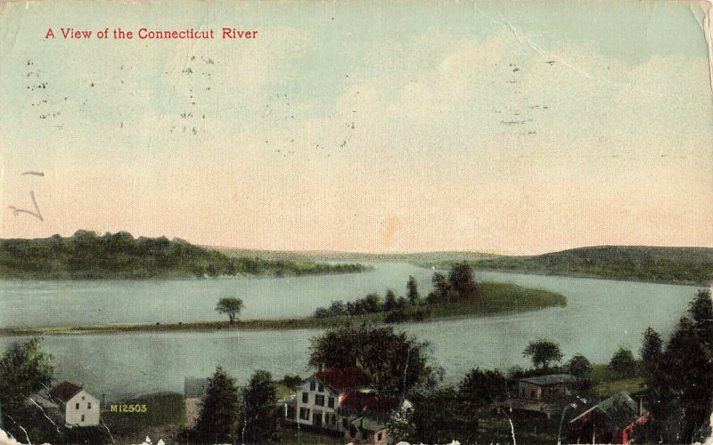 Postcard View Of Connecticut River Posted 1915