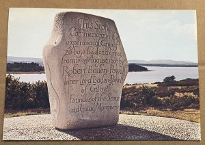 UNUSED PC- COMM. STONE OF THE 1ST SCOUT CAMP, BROWNSEA ISLAND, DORSET, ENGLAND