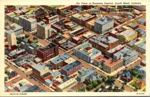 Indiana South Bend Business District Aerial View Curteich