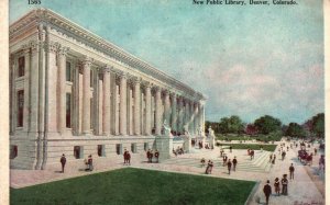 Vintage Postcard 1920's New Public Library Denver Colorado Williamson Haffner