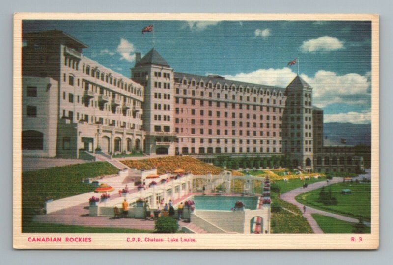 Canadian Rockies CPR Chateau Lake Louise Canada Vintage Postcard 