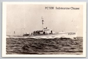 Submarine Chaser PC 536 U.S. Navy Photo RPPC Postcard W26