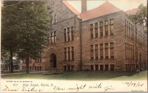 View of High School, Elyria OH c1905 Undivided Back Vintage Postcard I60