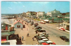 1940-50's CAPE MAY NEW JERSEY BOARDWALK BEACH HOTELS CLASSIC CARS POSTCARD