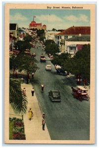 c1930's Bay Street Nassau Bahamas Horse Carriage Road Posted Vintage Postcard