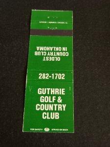 Vintage Matchbook Cover Guthrie Golf & Country Club Oklahoma MB184