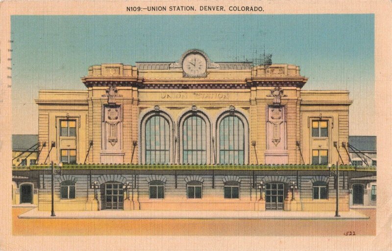 1940 Union Station Denver Colorado Postcard 2R4-163