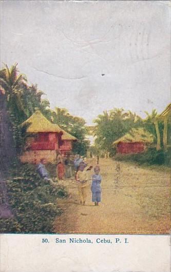 Village Scene San Nichola Cebu Philippines 1911