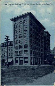 SPRINGFIELD IL Ferguson Building Sixth & Monroe Streets c1910 Postcard