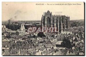 Old Postcard Beauvais Cathedral views taken from the Church of Saint Etienne