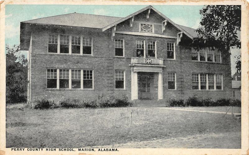 F15/ Marion Alabama Postcard 1913 Perry County High School