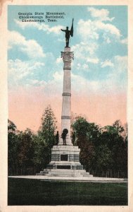 Georgia State Monument Chickamauga Battlefield Chattanooga Tennessee Postcard