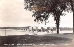 Bellevue Iowa Lock & Dam on Mississippi River~Construction Crane~1930s RPPC