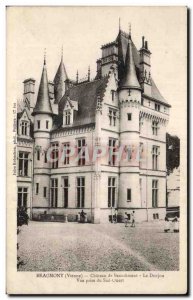 Old Postcard Beaumont (Vienne) Chateau Le Donjon View Beaudiment South taking...