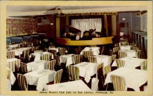 Pittsburgh PA JOHNNY BROWN'S CLUB CAFE Franktown Ave Interior Penna Postcard U8