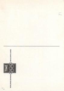 TIME Magasine Postcard Worldwide Sponsor 1988 Olympic Games MEL PATTON
