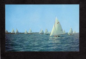 NJ Sailboats Regatta on Sunset Lake Wildwood by the Sea New Jersey Postcard