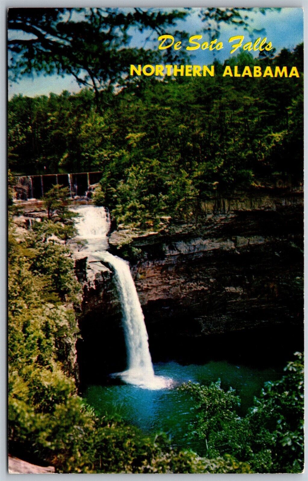 Vtg Mentone Alabama AL DeSoto Falls State Park Waterfall 1960s View Old