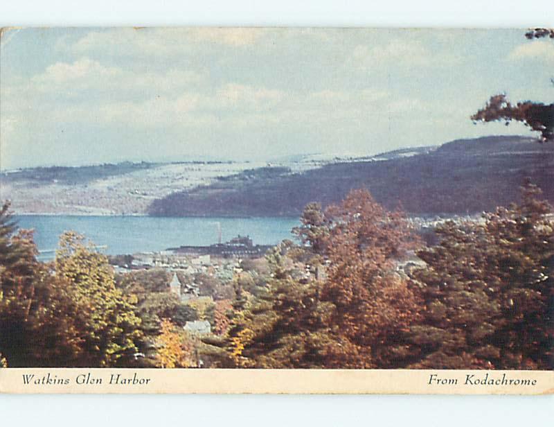 Unused 1950's FACTORY IN HARBOR AS SEEN FROM OBSERVATORY Watkins Glen NY r9963