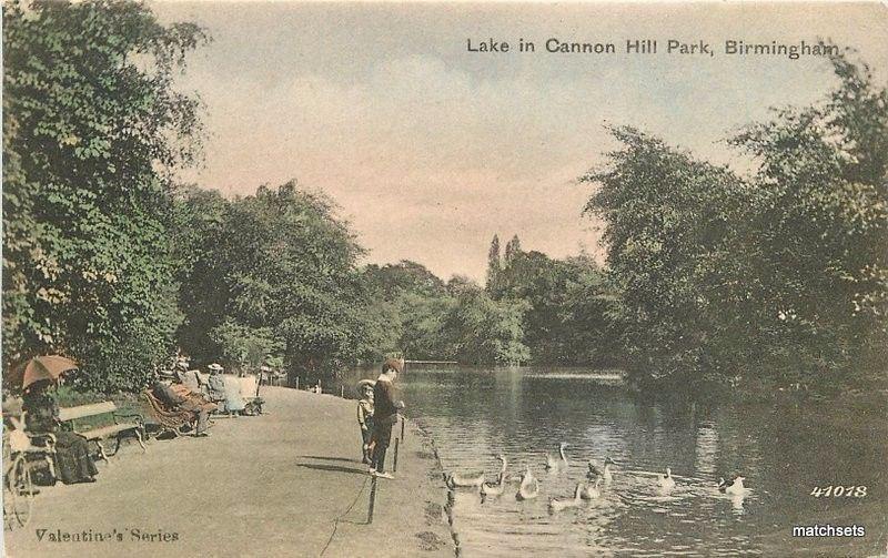 C-1910 Lake Cannon Hill Park Birmingham UK Valentine Series postcard 6933