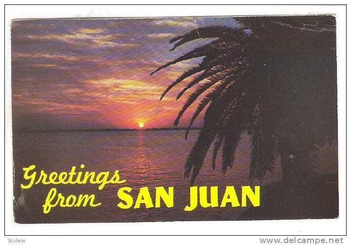 Tropical sunset at San Juan,  Puerto Rico,   Pu-1978